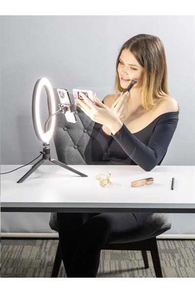 Ensiga Masa Ayaklı 10 Inç Led Ring Lıght Influencer Youtuber Tiktok Telefon Tutucu Makyaj Işığı