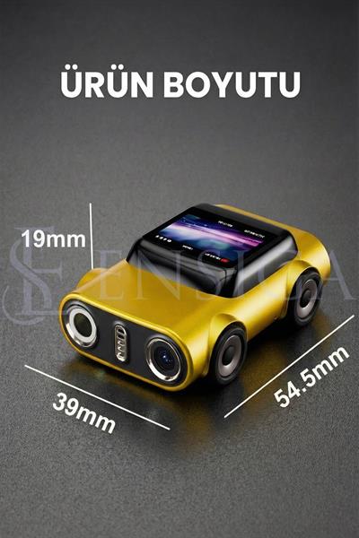 Fenerli Mini Araç Tasarımlı Kamera Video Kayıt Gece Işığı LCD Ekran Mini Kayıt Cihazı Anahtarlık