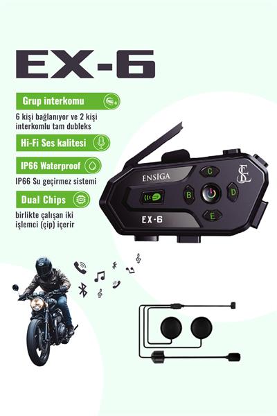 Grup intercoom 6 Kişi Bağlantılı 2 Kişi Konuşmalı İntercoom motorcu Kask Kulaklık