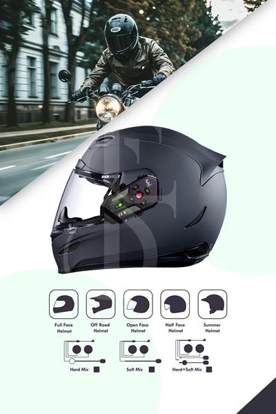 Grup intercoom 6 Kişi Bağlantılı 2 Kişi Konuşmalı İntercoom motorcu Kask Kulaklık