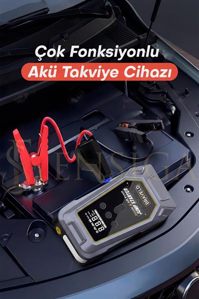 Hava Kompresörlü Akü Takviye Cihazı - 3 Kat Daha Hızlı Şişirme, 150 PSI Taşınabilir Powerbank