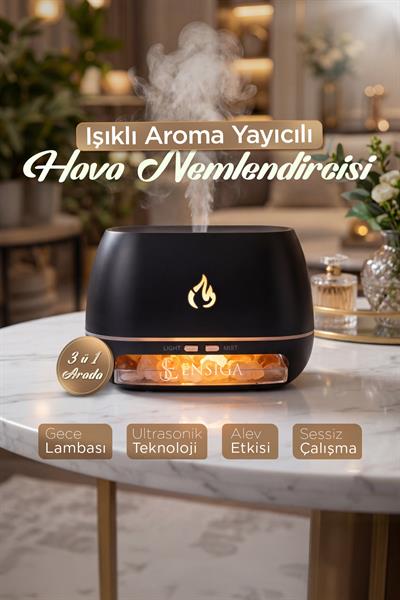 Hava Nemlendirici Tuz Lambalı Tuz Hediyeli Humidifier 200 ml Salt Lamp Ultrasonik Gece Lambası