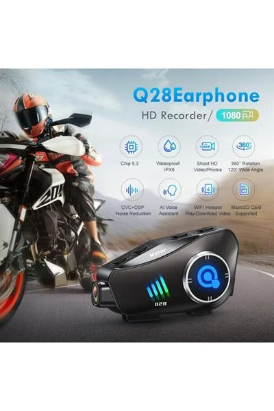 HD 1080P Kameralı Bluetooth kulaklık İntercom kask  WiFi DVR gürültüsüz motosiklet kulaklık
