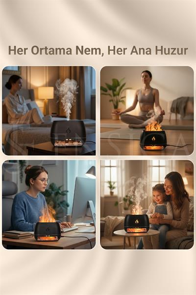 Humidifier 200 ml Salt Lamp | Ultrasonik Gece Lambası | Kaya Tuzlu Hava Nemlendirici Tuz Hediyeli