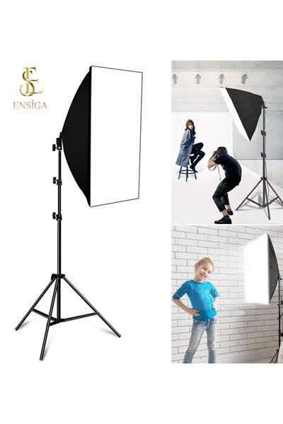 Ikili Youtuber Video Ve Fotoğraf Softbox Sürekli Işık Tek Duy Paraflaş 2.1 Mt Tripod