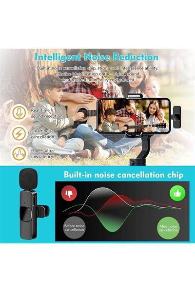 Iphone Ios Uyumlu Kablosuz Yaka Mikrofonu Ses Arayüzü Mini Yaka Mikrofonu Çok Yönlü Mikrofon,klipsli