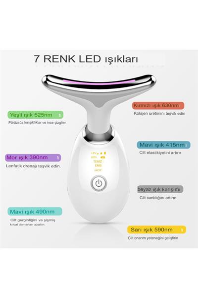 Işık Terapisi Ems Güzellik Gıdık,Sarkma,Yüz Cihazı 7 Modlu Yüz İçin Kırmızı