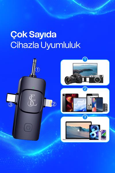 Kablosuz 2li Yaka Mikrofonu ile Profesyonel Ses Kalitesi 3in1