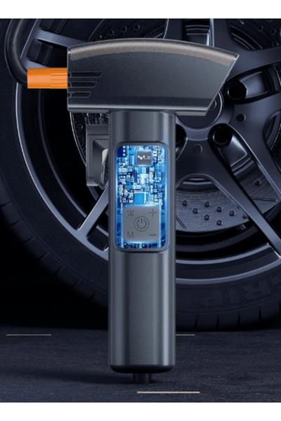 Kablosuz Hava Pompası 5i 1 Arada Powerbank Fener Cam Kırıcı Kemer Kesici Lastik Şişirme LCD Ekran