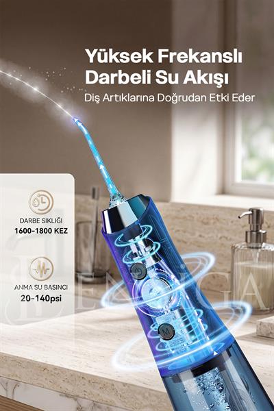 Kablosuz IPX7 Ağız Duşu Diş Temizleme Cihazı Şarjlı Su Püskürtmeli Diş İpi Temizleyici