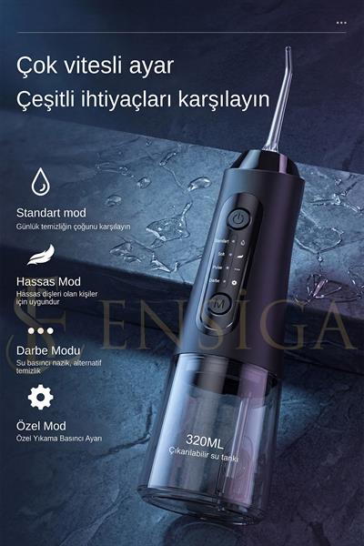 Kablosuz IPX7 Ağız Duşu Diş Temizleme Cihazı Şarjlı Su Püskürtmeli Diş İpi Temizleyici