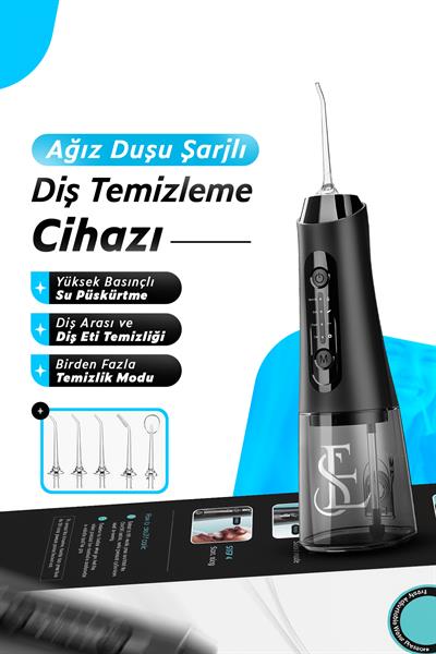 Kablosuz IPX7 Ağız Duşu Diş Temizleme Cihazı Şarjlı Su Püskürtmeli Diş İpi Temizleyici
