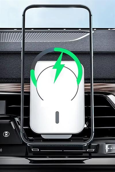 Kablosuz Şarj Araç içi Havalandırma Telefon Tutucu 15W Wireless Hızlı Şarj Cihazı Magsafe Uyumlu