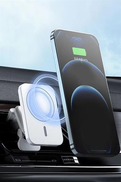 Kablosuz Şarj Araç içi Havalandırma Telefon Tutucu 15W Wireless Hızlı Şarj Cihazı Magsafe Uyumlu