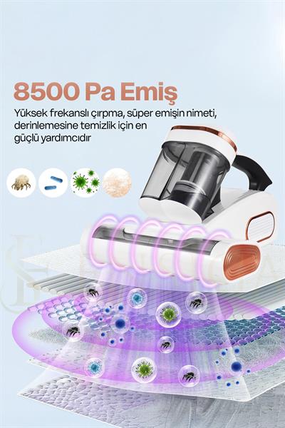 Kablosuz Yeni Tasarım UV Işık ve Hepa Filtre ile OEM Yatak Temizleyici Yatak Toz Elektrikli Süpürge