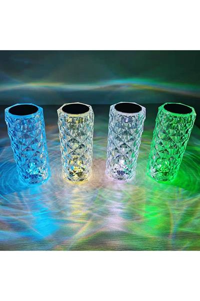 Kumandalı 16 Renk Led Kristal Işık Dokunmatik Masa Lambası Şarj Edilebilir Elmas Atmosfer Işığı