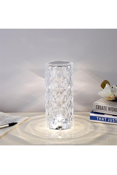 Kumandalı 16 Renk Led Kristal Işık Dokunmatik Masa Lambası Şarj Edilebilir Elmas Atmosfer Işığı