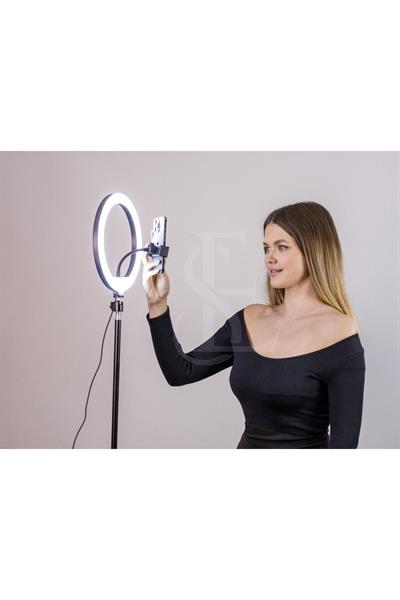 Kumandalı Youtuber Tiktok Çekim Işıklı Telefon Tutucu Makyaj Işığı Ring Light 10 Inç 2.1 M Tripod