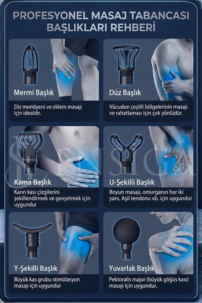 LCD ekran Işıklı Derin Doku Masaj Tabancası 6 Kademe Sessiz Motor Sporcu Masaj Aleti Kas Rahatlatıcı