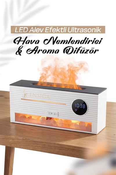 LED Alev Efektli Ultrasonik Hava Nemlendirici & Aroma Difüzör