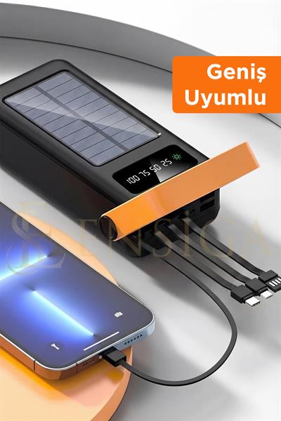 LED Göstergeli Işıklı 80000 mAh Solar Powerbank Güneş Panelli Kamp Outdoor Taşınabilir Şarj Cihazı