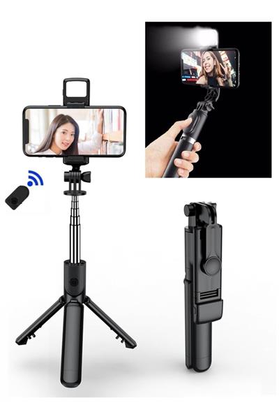Led Işıklı Selfie Çubuğu Bluetooth Kumandalı Kablosuz Tripot Selfie Monopod Selfie Stick