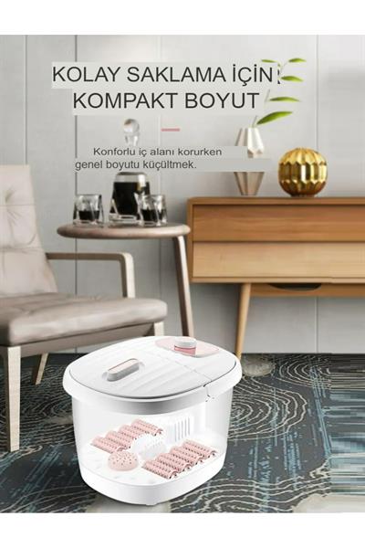 Manuel Ayak Masajı Isıtmalı Spa Sulu Ayak Banyosu Akapuntur 8 Rulo Ayak Spa Masaj başlıklı