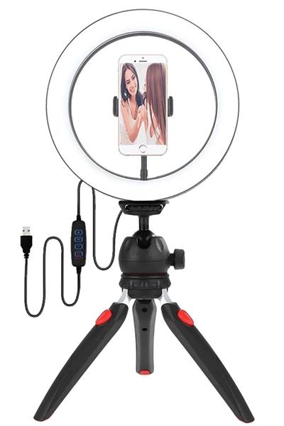 Ensiga Masa Üstü Işık Ring Light 10 Inç Led Mini Masa Tripodlu Video Stüdyo Makyaj Işığı