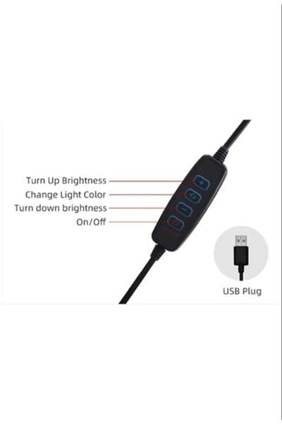 Ensiga Masa Üstü Işık Ring Light 10 Inç Led Mini Masa Tripodlu Video Stüdyo Makyaj Işığı