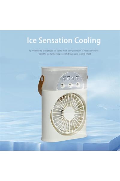 Masaüstü klima taşınabilir Fan çift sprey ultrasonik atomizasyon 3-Speed gece lambası Fan