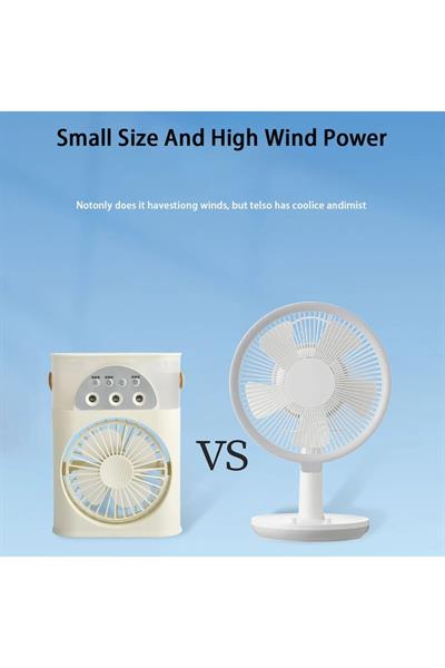 Masaüstü klima taşınabilir Fan çift sprey ultrasonik atomizasyon 3-Speed gece lambası Fan
