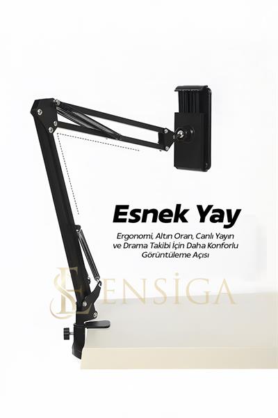 Masaüstü Tablet Telefon Tutucu Ayarlanır Teleskopik Katlanır Seviyeli Tutucu