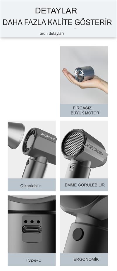 Mega Büyük 80.000 RPM Şiddetli Turbo Jet Fan Profesyonel 52mm Motor El Tipi  Üfleyici Araç Makine