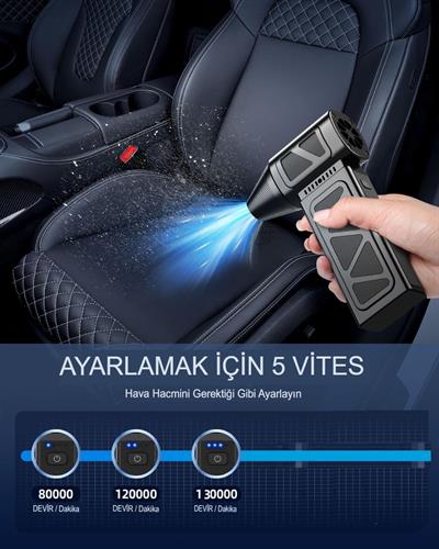 Mega Turbo Bej Renk Üfleyici Elektrikli Şiddetli Fan Hava Kompresör 130.000RPM Mangal Barbekü Fanı