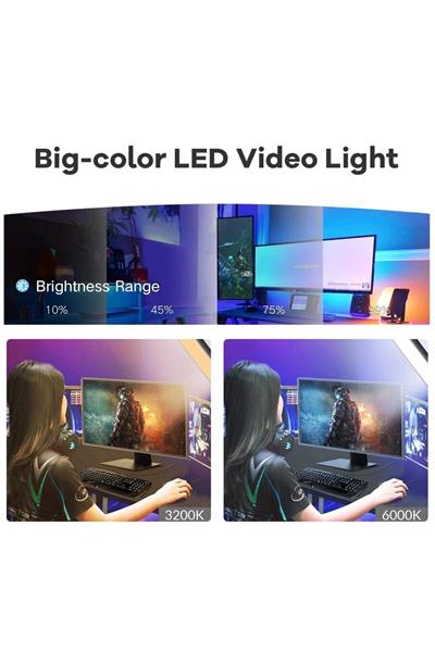 Megalux Mini Masa Ayaklı Kare 10 Inç Profesyonel Fotoğraf Ve Video Çekim Işığı Ring Lıght Stüdyo