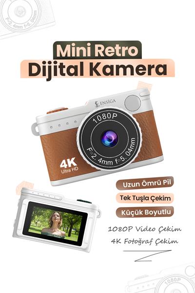Mini 4K Dijital Kamera 1080P Video Çekim Fotoğraf Makinesi IPS Ekranlı Taşınabilir Kamera