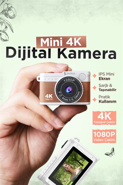 Mini 4K Dijital Kamera 1080P Video Çekim Fotoğraf Makinesi IPS Ekranlı Taşınabilir Kamera