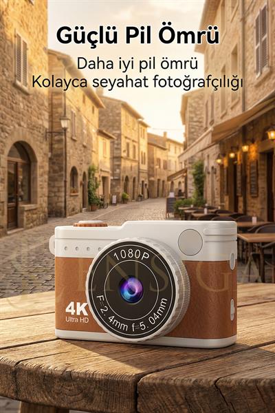 Mini 4K Dijital Kamera 1080P Video Çekim Fotoğraf Makinesi IPS Ekranlı Taşınabilir Kamera
