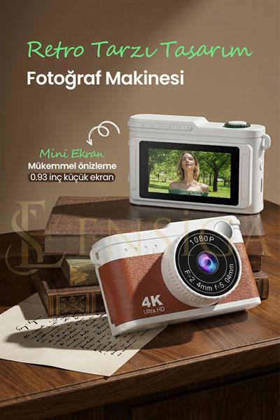 Mini 4K Dijital Kamera 1080P Video Çekim Fotoğraf Makinesi IPS Ekranlı Taşınabilir Kamera