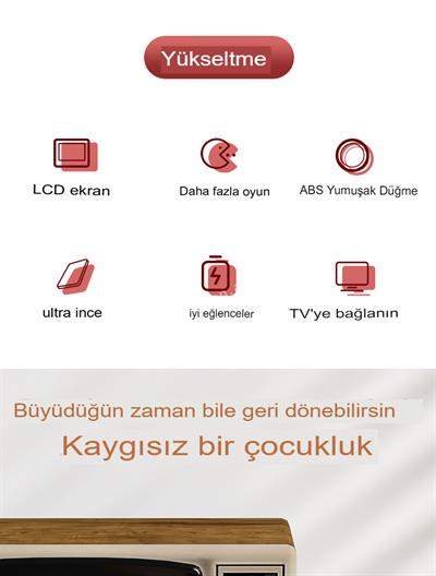 Mini El Oyun Makinesi 3 İnç HD Renkli Ekran El Oyun 500 Oyun Konsolu Çocuk Yetişkin Şarj Edilebilir 