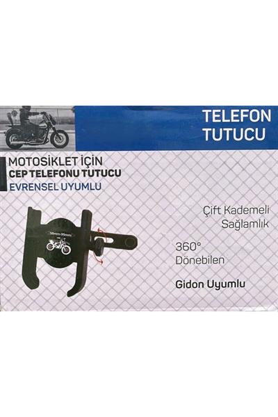 Motosiklet 360° Döner Gidon Aparatı Telefon Tutucu Evrensel Uyumlu Bisiklet Scooter Standı