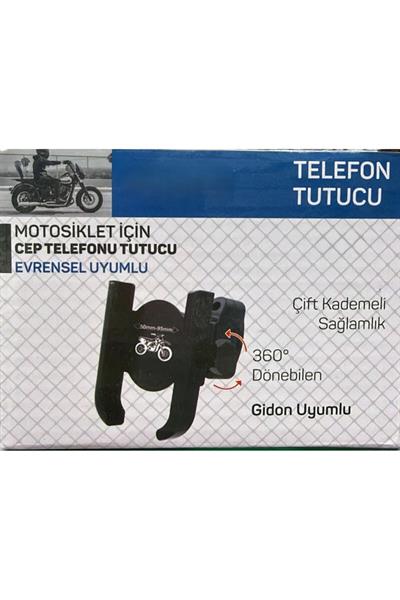 Motosiklet 360° Döner Telefon Tutucu Gidon Aparatı Evrensel Uyumlu Bisiklet Scooter Telefon Standı