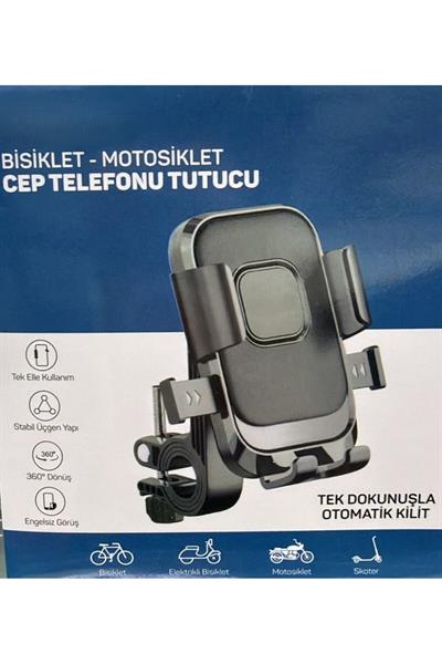 Motosiklet Scooter Bisiklet 360° Döner Gidon Aparatı Telefon Tutucu
