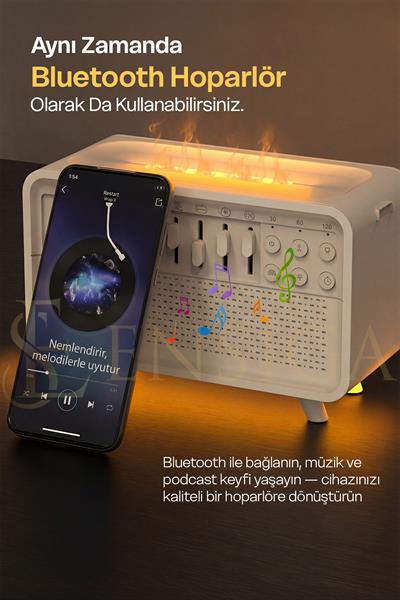 Nemlendirici Ses Kutusu Ve Gece Lambası 8 Ortam Sesi Uyku Kolaylaştırıcısı
