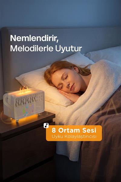 Nemlendirici Ses Kutusu Ve Gece Lambası 8 Ortam Sesi Uyku Kolaylaştırıcısı