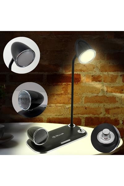 Nostalji Kablosuz Masa Şarj Aleti 15w, Bluetooth Hoparlör 5w, Masa Lambası