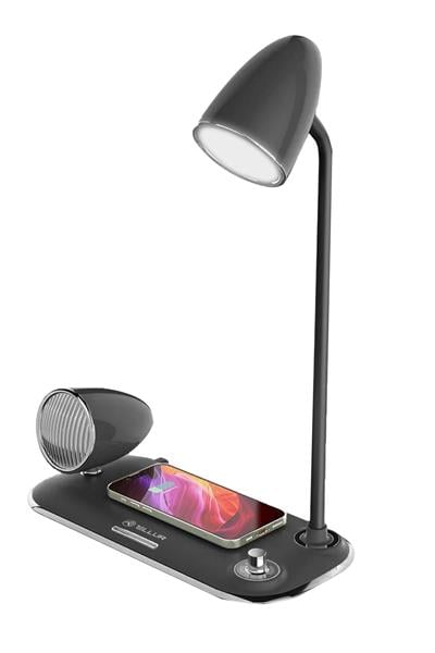 Nostalji Kablosuz Masa Şarj Aleti 15w, Bluetooth Hoparlör 5w, Masa Lambası