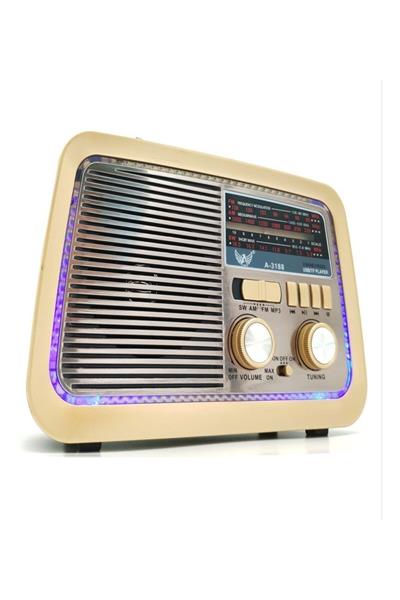 Nostalji Klasik Radyo Ahşap Usb Bluetooth 3 Band Klasik Radyo