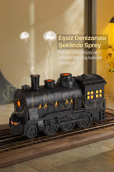 Nostaljik Eski Tren Modeli Uçucu Yağ Difüzörü, Uzaktan Kumandalı Aromaterapi Nemlendirici