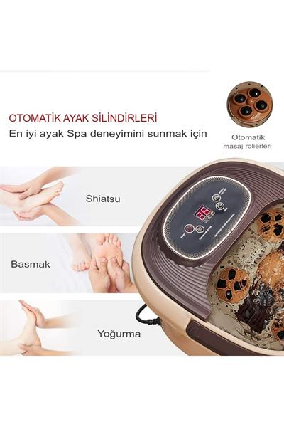 Otomatik Masaj Fonksiyonlu Akapuntur Ayak Bakımı Isıtmalı Dokunmatik Ayak Spa Su Banyo Masaj Aleti